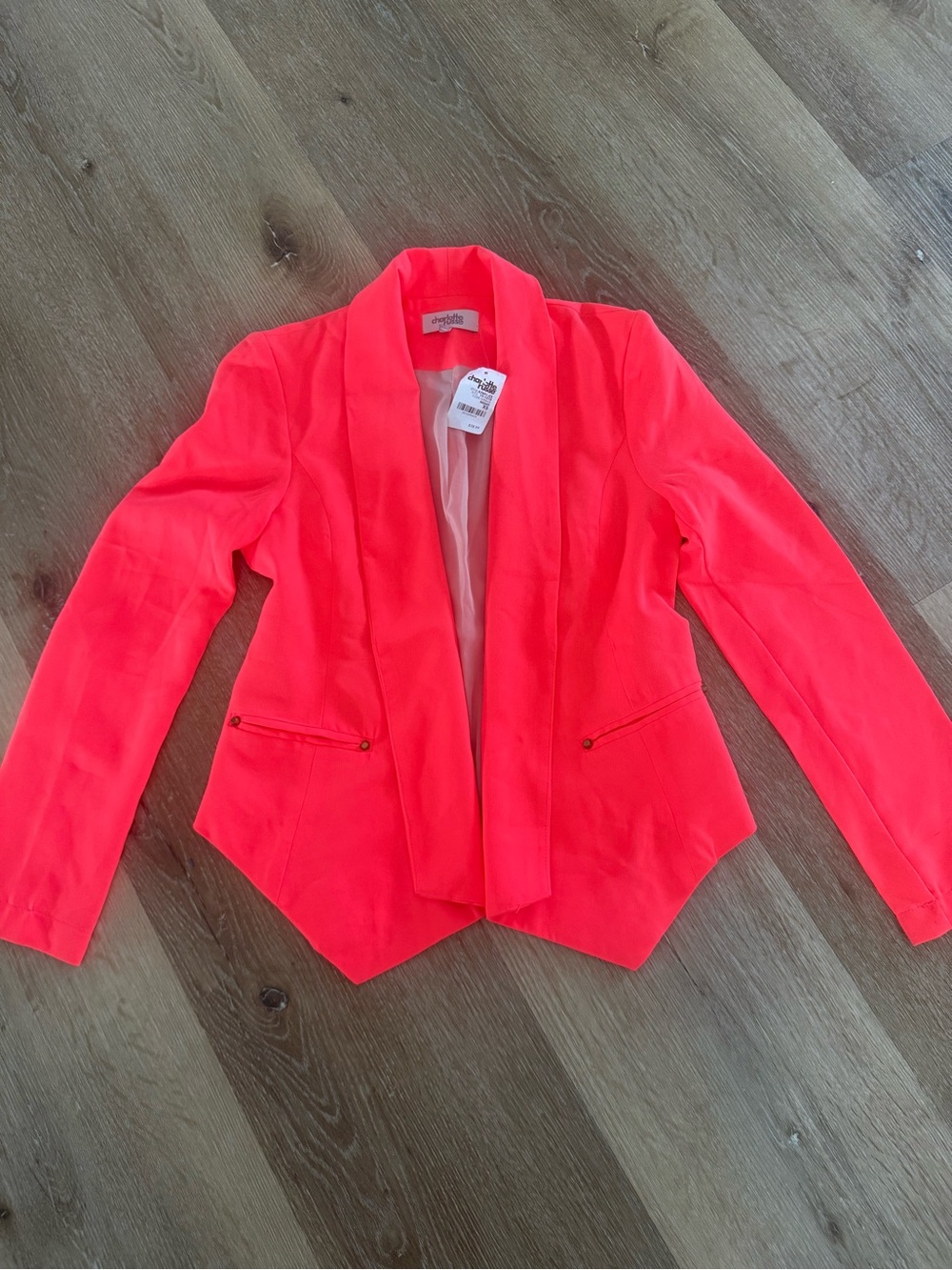 NWT Y2K Charlotte Russe Women's Neon pink Blazer Jacket